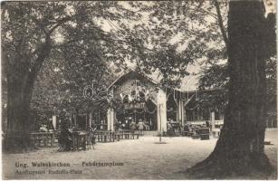 1915 Fehértemplom, Ung. Weisskirchen, Bela Crkva; Ausflugsort Rudolfs-Hain / Isten Hozott! Rezső ligeti vendéglő kertje / park restaurant, garden