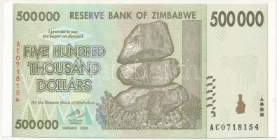 Zimbabwe 2008. 500.000D T:I  Zimbabwe 2008. 500.000 Dollars C:UNC