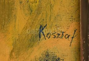 Koszta József (1861-1949): Hazafelé tartó aratók (vázlat). Olaj, vászon. Jelezve jobbra középen. Dub...