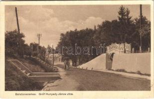 1930 Balatonszemes, Gróf Hunyady János utca, vasútállomás az utca végén (EK)