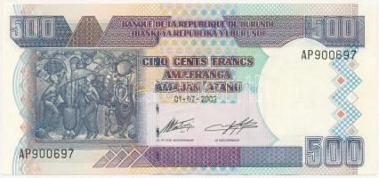 Burundi 2003. 500Fr T:I  Burundi 2003. 500 Francs C:UNC