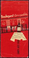 cca 1970-1980 Budapest Táncpalota itallap, a mappán izgalmas retro illusztrációval, hajtott, kis szakadással, az itallapon két áthúzással, 27x13 cm