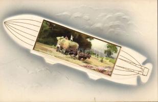 Balloon, Zeppelin Embossed Litho