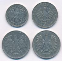 NSZK 1984J 1M Cu-Ni + 1989D 2M Cu-Ni "Ludwig Erhard" + 1988F 5M Cu-Ni + 1990D 5M Cu-Ni T:2...