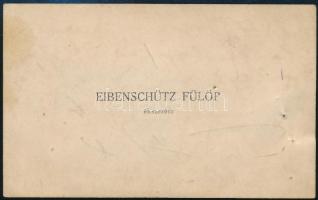1912 Eibenschütz Fülöp (?-?) zsidó származású ékszerész névjegykártyája, hátoldalán kézzel írt nyugta aranyékszer átvételéről, aláírással