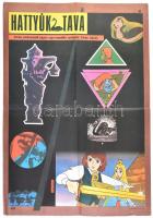 cca 1983 Hattyúk tava c. japán rajzfilm plakátja, MOKÉP, hajtva, alsó széle kissé sérült, 60,5x42 cm