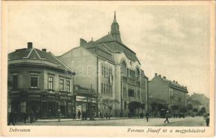 Debrecen, Ferenc József út, megyeháza, Arany Angyal gyógyszertár, Frank Ede és Rosenberg üzlete