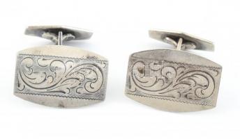 Ezüst (Ag) mandzsettagomb pár, jelzett, nettó: 5,8 g