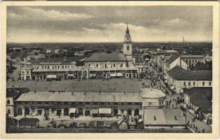 1938 Beregszász, Beregovo, Berehove; Masarykovo námesti / tér / square + 1938 Beregszász visszatért So. Stpl