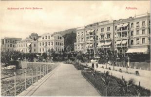 Abbazia, Opatija; Südstrand mit Hotel Bellevue. Divald Károly 1089-1907.