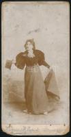 cca 1885 Krauss és Klapok Temesvár, nő fotója kabinetfotó sérült háttal 11x21 cm