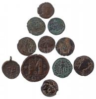 11db-os vegyes, főleg római kisbronz tétel, közte egy fülel + bizánci follis T:2-3 11pcs p mixed, mainly Roman Br coins, one with ear + Byzantian follis C:XF-F