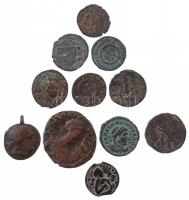 11db-os vegyes, főleg római kisbronz tétel, közte egy fülel + bizánci follis T:2-3
11pcs p mixed, m...