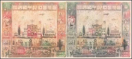 Gross Arnold (1929-2015): Ablakban II. Ofszet nyomat, papír, jelzett a nyomaton. Az 1973-ban megjele...