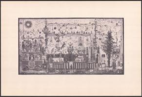 Gross Arnold (1929-2015): Cirkuszosok. Ofszet nyomat, papír, jelzett a nyomaton. Az 1973-ban megjelent Corvina mappából. 16,5x30,5 cm
