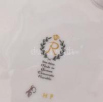 Reichenbach virágmintás, lábas porcelán kínáló tál. Részben kézzel festett, jelzett, minimális kopás...