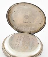 Omega zsebóra ezüst, pikkelyes tokkal, jelzett tok, jelzett szerkezet, sérült számlap, hiányzó másod...