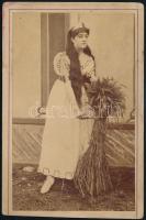 cca 1890 Ismeretlen színésznő vizitkártyája Kolozsvár Császár műterméből