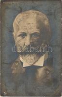 Francisco Ferrer spanyol radikális szabadgondolkodó, anarchista. optikai illúziós képeslap / Spanish radical freethinker, anarchist. Optical illusion