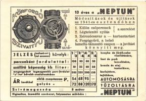 Neptun szab. Körforgó szivattyú. Rudas Sándor reklámja / Hungarian circulating pump advertisement (E...