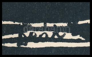 Deák István (1936-): Virágcsendélet. Linómetszet, papír, jelzett, paszpartuban, 21×16,5 cm