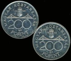 1992. 200Ft Ag "MNB" (2x) T:BU,2