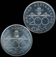 1992-93. 200Ft Ag "MNB" (2x) T:BU,2