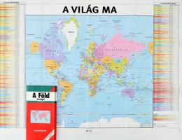 A föld országa, 1: 35.000.000, Freytag&Berndt, nagyméretű térkép, 86x121 cm és A világ ma, Editions Atlas, 58x82 cm