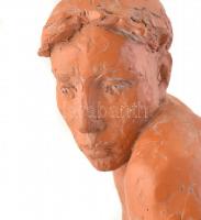 Farkas Ferenc (1958- ): Térdeplő.
m: 56 cm, samott, fa, 2006. Jelzett. Hibátlan. CSAK SZEMÉLYES ÁTV...