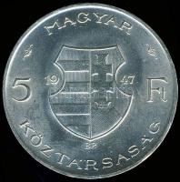1947. 5Ft Ag "Kossuth" T:1-/2+