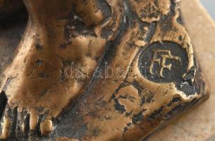 Farkas Ferenc (1958- ): Reggel.
m: 36 cm, bronz, kő. Jelzett. Hibátlan.

1986-tól tagja a Művésze...