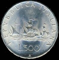 Olaszország 1966. 500L Ag "Kolombusz hajója" T:2+