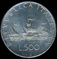 Olaszország 1966. 500L Ag "Kolombusz hajója" T:2+