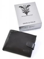 David di Italia bőr férfi pénztárca, fekete színben, jó állapotban, eredeti dobozában