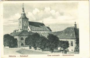 1929 Höltövény, Helsdorf, Halchiu; községháza / Casa comunala / town hall (EK)