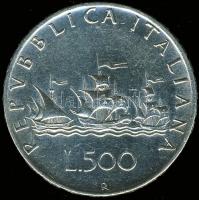 Olaszország 1966. 500L Ag "Kolombusz hajója" T:2