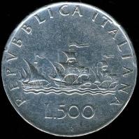 Olaszország 1966. 500L Ag "Kolombusz hajója" T:2 ph.