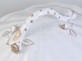 Herendi fehér, aranyozott szélű, hiányos étkészlet, kézzel festett, jelzett, hibátlan, különböző mér...