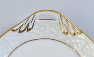 Herendi fehér, aranyozott szélű, hiányos étkészlet, kézzel festett, jelzett, hibátlan, különböző mér...
