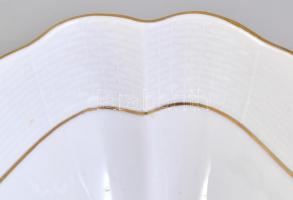 Herendi fehér, aranyozott szélű, hiányos étkészlet, kézzel festett, jelzett, hibátlan, különböző mér...