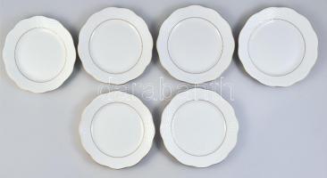 Herendi fehér, aranyozott szélű, hiányos étkészlet, kézzel festett, jelzett, hibátlan, különböző mér...