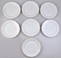 Herendi fehér, aranyozott szélű, hiányos étkészlet, kézzel festett, jelzett, hibátlan, különböző mér...