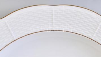 Herendi fehér, aranyozott szélű, hiányos étkészlet, kézzel festett, jelzett, hibátlan, különböző mér...