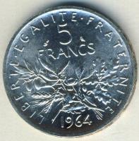 Franciaország 1964. 5Fr Ag T:2/3+