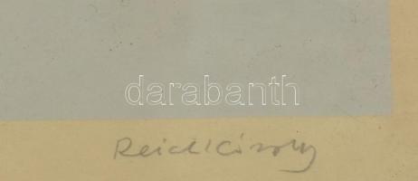 Reich Károly (1922-1988): Szerelmesek. Szitanyomat, papír, jelzett, üvegezett fa keretben, 48,5×32 c...