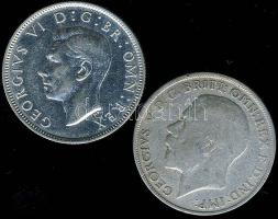Nagy-Britannia 1922. 1Fl Ag T:3 + 1944. 1Fl/2Sh Ag T:2