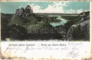 1907 Máriaradna, Radna (Lippa, Lipova); várrom, templom / castle ruins, church (fl)