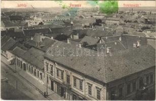 1909 Versec, Vrsac; J. Lederer és Valentin Weisen üzlete, utca / shops, street