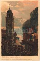 Riva del Garda (Südtirol), Stadtthurm und Hafen / town hall and port. Kuenstlerpostkarte No. 1149. von Ottmar Zieher Kunstanstalt litho s: M. Zeno Diemer (fa)