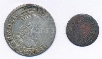 Vegyes: Lengyel Királyság 1663A-T 6Gr Ag II. János Kázmér + Német Államok / Augsburg 1695. 1kr Ag I. Lipót T:2-,3  Mixed: Poland 1663A-T 6 Grossi Ag Johann Casimir II + German States / Augsburg 1695. 1 Kreuzer Ag Leopold I C:VF,F